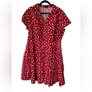 Ellos Red Print Dress size XL or 22-24